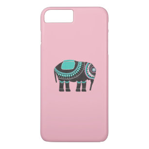Capa Para iPhone Da Case-Mate Ornamentado - Arte de Elefante Preto, Rosa Bonito