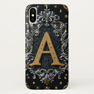 Capa Para iPhone Da Case-Mate Ornamentado Dourado - Letra A na Floral Decorativa