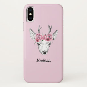 Capa Para iPhone Da Case-Mate Os cervos das flores da aguarela adicionam seu