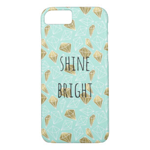 Capa Para iPhone Da Case-Mate Os diamantes chiques da hortelã e do ouro brilham