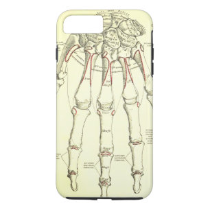 Capa iPhone 8 Plus/7 Plus Ossos da anatomia   do vintage da mão