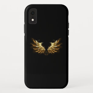 Capa Para iPhone Da Case-Mate Ouro Angel Wings sobre fundo preto