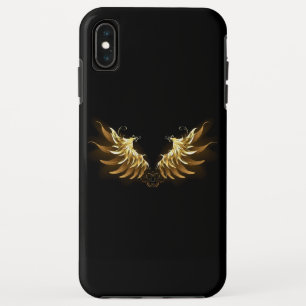 Capa Para iPhone Da Case-Mate Ouro Angel Wings sobre fundo preto