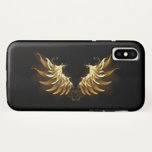 Capa Para iPhone Da Case-Mate Ouro Angel Wings sobre fundo preto
