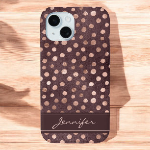 Capa Para iPhone Da Case-Mate Ouro do rosa do rosa - teste padrão de bolinhas d