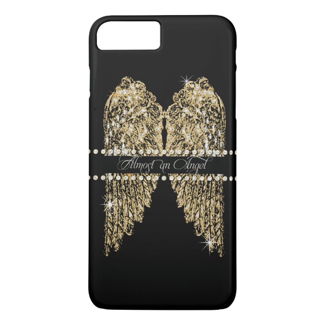 Capa Para iPhone, Case-Mate Ouro n Diamond Jewel Olhar Anjo Asas Bling (Verso)
