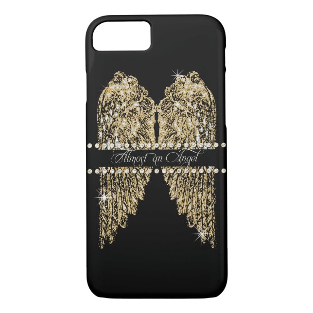 Capa Para iPhone, Case-Mate Ouro n Diamond Jewel Olhar Anjo Asas Bling (Verso)