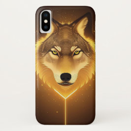 Capa Para iPhone Da Case-Mate Ouro Wolf Face Art Emanando Energia Brilhante