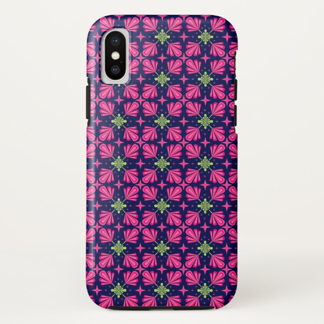 Capa Para iPhone, Case-Mate Padrão abstrato de pétalas florais rosa geométrica (Verso)
