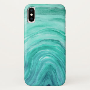 Capa Para iPhone Da Case-Mate Padrão Aqua Green Agate II Watercolor