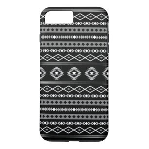 Capa iPhone 8 Plus/7 Plus Padrão Aztec Cinza Branca Mistura de Motifs Preta