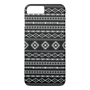 Capa iPhone 8 Plus/7 Plus Padrão Aztec Cinza Branca Mistura de Motifs Preta