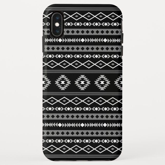 Capa Para iPhone, Case-Mate Padrão Aztec Cinza Branca Mistura de Motifs Preta (Verso)