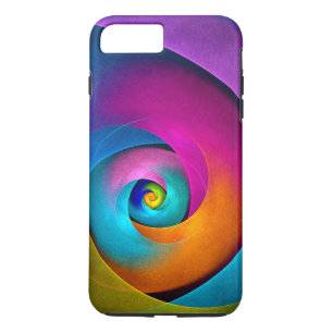 Capa iPhone 8 Plus/7 Plus Padrão Azul Cor-de-rosa Abstrato Floral Moderno #1