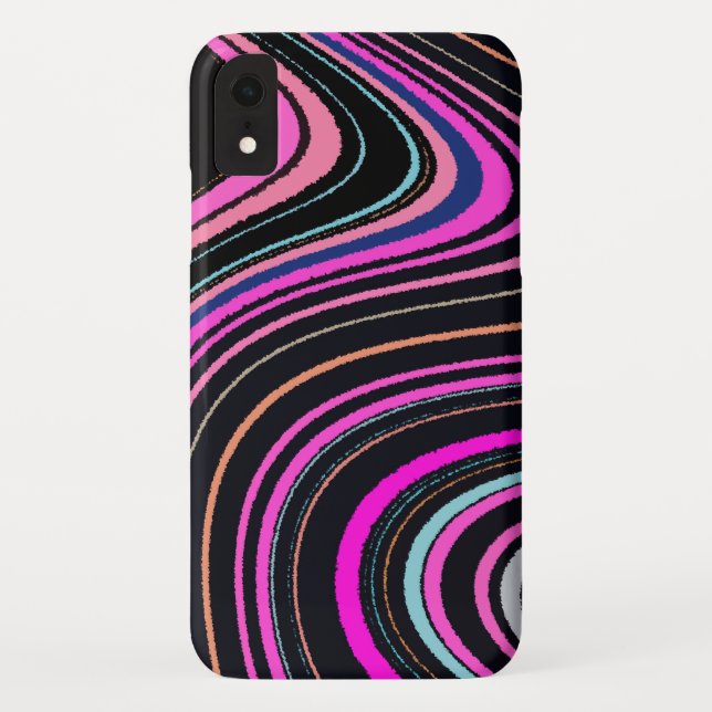 Capa Para iPhone, Case-Mate Padrão Azul Cor-de-rosa magenta (Verso)