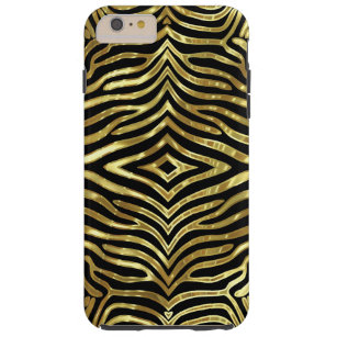 Capa Tough Para iPhone 6 Plus Padrão Black & God Zebra Stripes