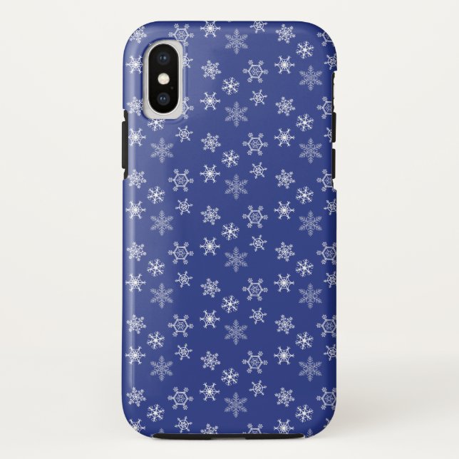 Capa Para iPhone, Case-Mate Padrão branco de flocos de neve (Verso)