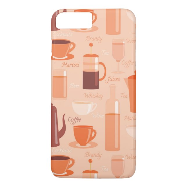 Capa Para iPhone, Case-Mate Padrão com bebidas e texto (Verso)
