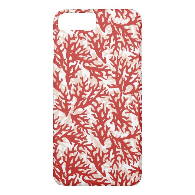 Capa Para iPhone, Case-Mate Padrão Coral Vermelho 2 (Verso)