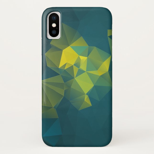 Capa Para iPhone, Case-Mate Padrão da Pirâmide Abstrato azul-amarela (Verso)