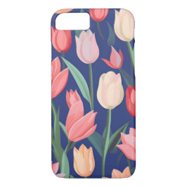 Capa iPhone 8/ 7 Padrão das tulipas.