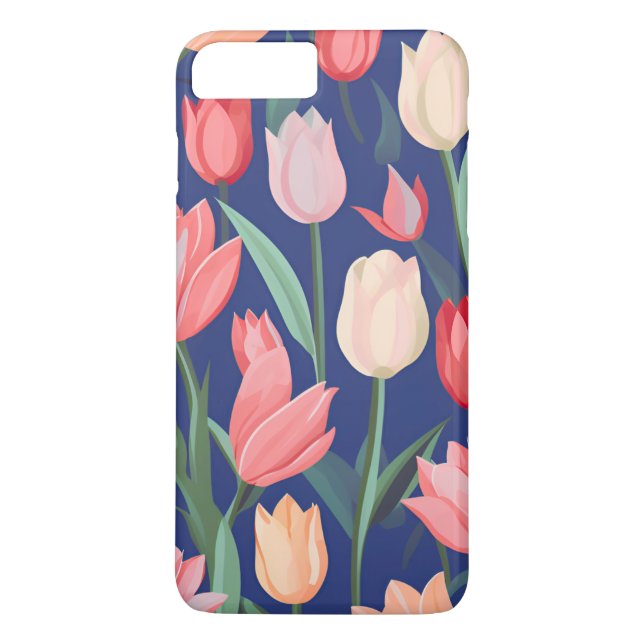 Capa Para iPhone, Case-Mate Padrão das tulipas. (Verso)