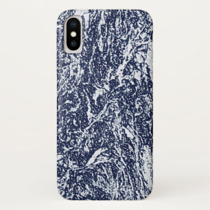 Capa Para iPhone X Padrão de Abstrato azul escuro