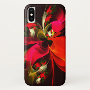 Capa Para iPhone Da Case-Mate Padrão de Abstrato de Arte Vermelha Verde Floral M