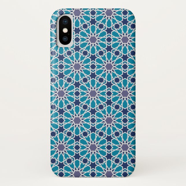 Capa Para iPhone, Case-Mate Padrão De Abstrato Em Azul E Cinza (Verso)
