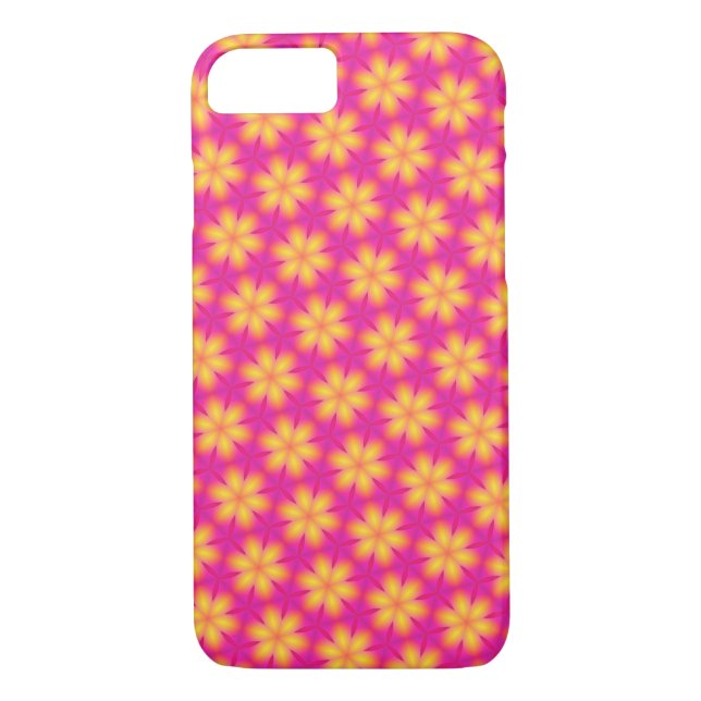 Capa Para iPhone, Case-Mate Padrão de Abstrato Floral Amarelo e Rosa Vibrante (Verso)