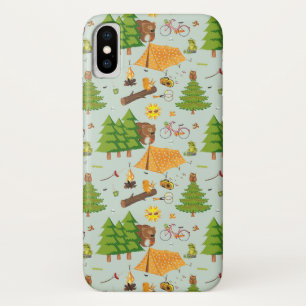 Capa Para iPhone X Padrão de acampamento