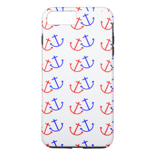 Capa Para iPhone Da Case-Mate Padrão de Âncoras Vermelhas Azul