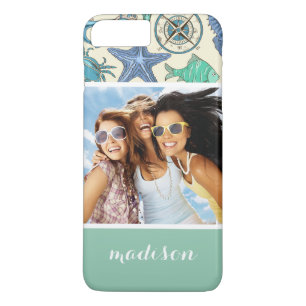Capa Para iPhone Da Case-Mate Padrão De Animais Do Mar Teal   Sua Foto e Nome