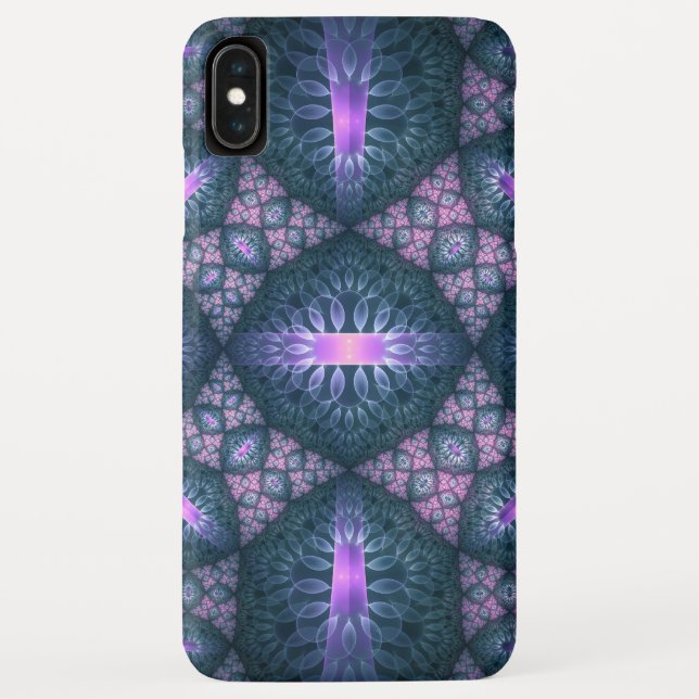 Capa Para iPhone, Case-Mate Padrão de Arte Fractal 3D Turquesa Roxo Rosa (Verso)