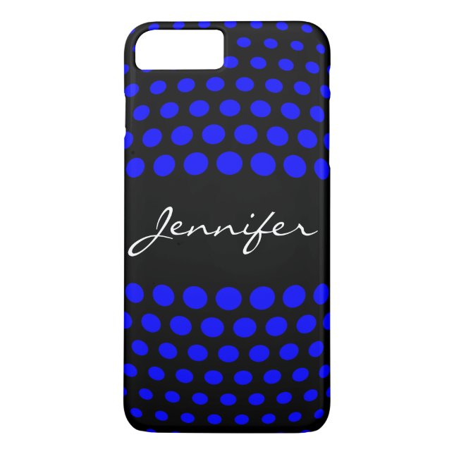 Capa Para iPhone, Case-Mate Padrão de Bolinhas Azul Elegante (Verso)