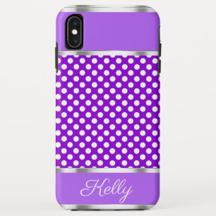 Capa Para iPhone Da Case-Mate Padrão de Bolinhas branca púrpura iPhone XS Maiúsc