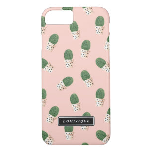 Capa iPhone 8/ 7 Padrão de Cactus Bonitos em Potes Cardíacos Person