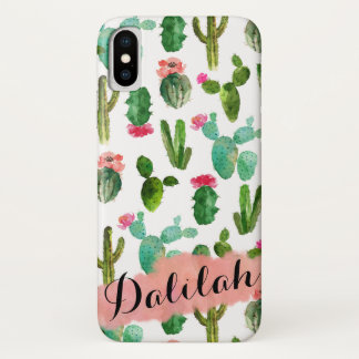 Capa Para iPhone Da Case-Mate Padrão de Cactus de Aquarela Personalizado
