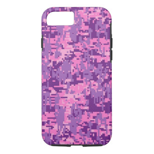 Capa iPhone 8/ 7 Padrão de Camo Digital Girly Pink