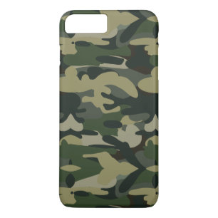 Capa iPhone 8 Plus/7 Plus Padrão de Camuflagem Florestal Tático Camuflagem M