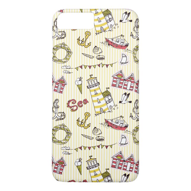 Capa Para iPhone, Case-Mate Padrão de Cena de Praia Cuta (Verso)