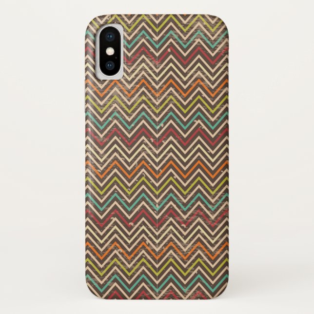 Capa Para iPhone, Case-Mate Padrão de Chevron Grunge Retroativo (Verso)