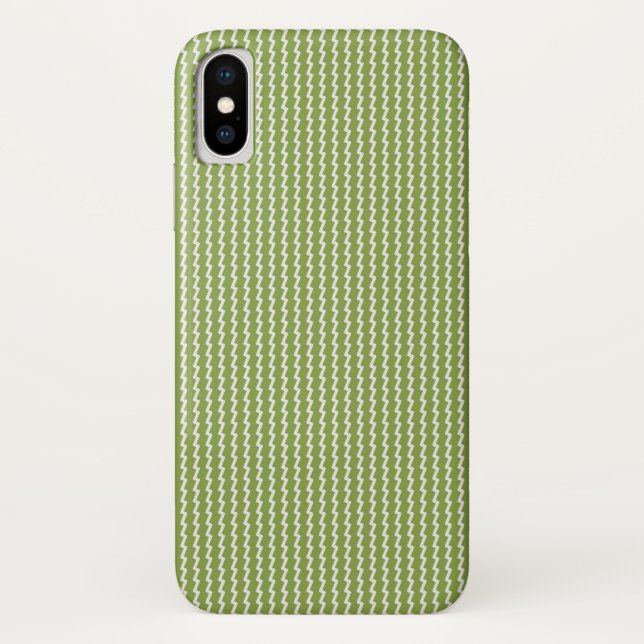 Capa Para iPhone, Case-Mate Padrão de Chevron Verde Moderno (Verso)