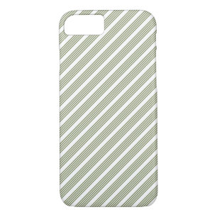 Capa iPhone 8/ 7 Padrão de cinco faixas verde-oliva e branco