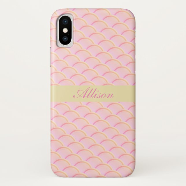 Capa Para iPhone, Case-Mate Padrão de círculo contínuo rosa (Verso)