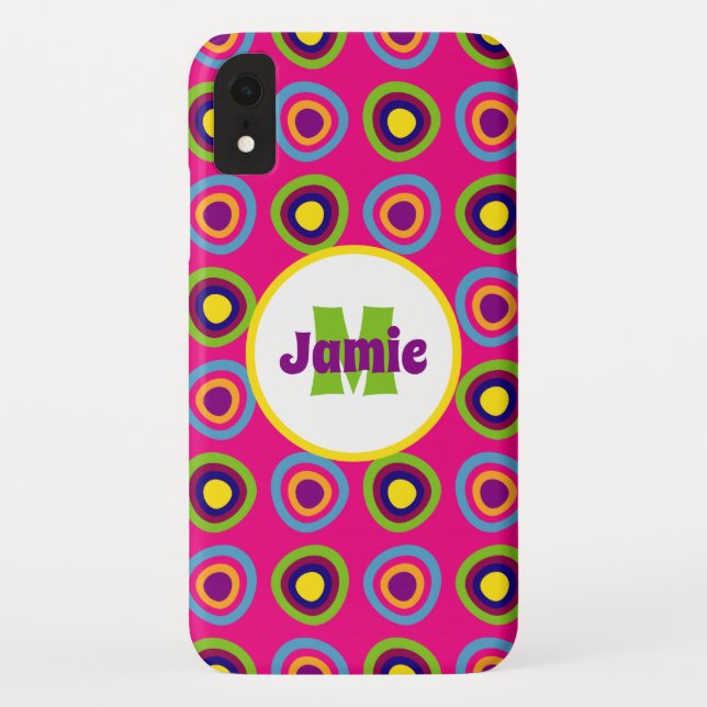 Capa Para iPhone, Case-Mate Padrão de Círculos Funk Personalizados (Verso)