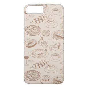 Capa iPhone 8 Plus/7 Plus Padrão de Comida 3