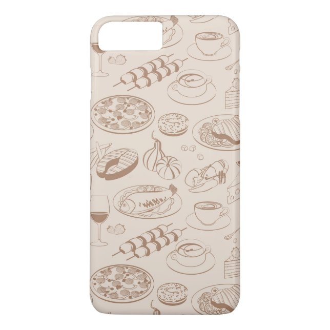 Capa Para iPhone, Case-Mate Padrão de Comida 3 (Verso)