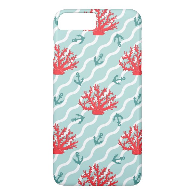 Capa Para iPhone, Case-Mate Padrão de Coral Vermelho 1 (Verso)