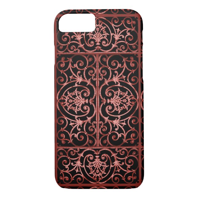 Capa Para iPhone, Case-Mate Padrão de deslocamento vermelho e preto (Verso)